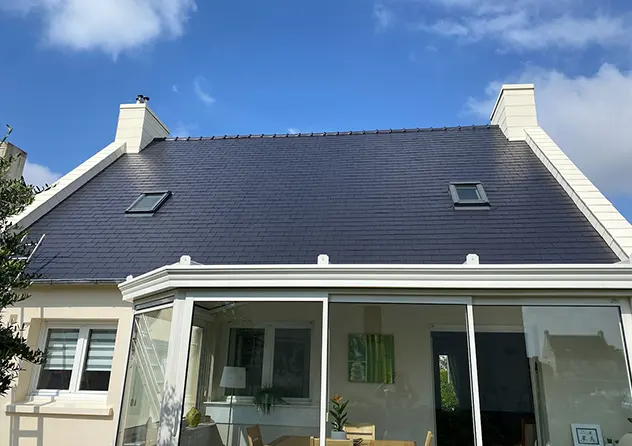 Après pose de résine colorée